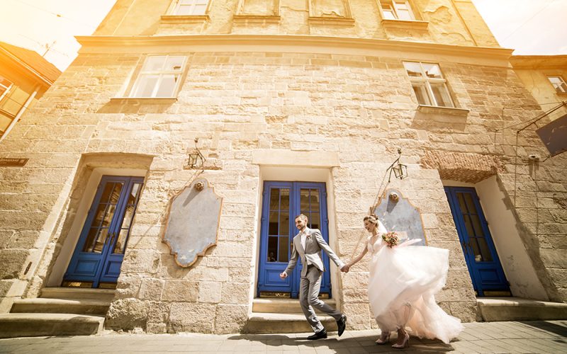 Wedding couple on their wedding