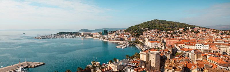 A high angle view of  Split, Dalmatia, Croatia